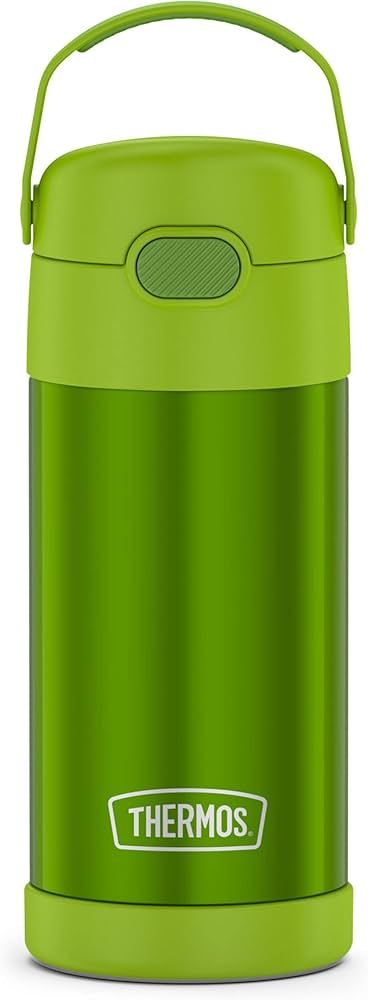 THERMOS FUNTAINER 12 Ounce Stainless Steel Vacuum Insulated Kids Straw Bottle, Lime | Amazon (US)