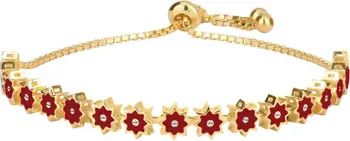 GABI RIELLE 14K Gold Plated Sterling Silver & Enamel Crystal Red Star Pull Cord Bracelet | Nordst... | Nordstrom Rack
