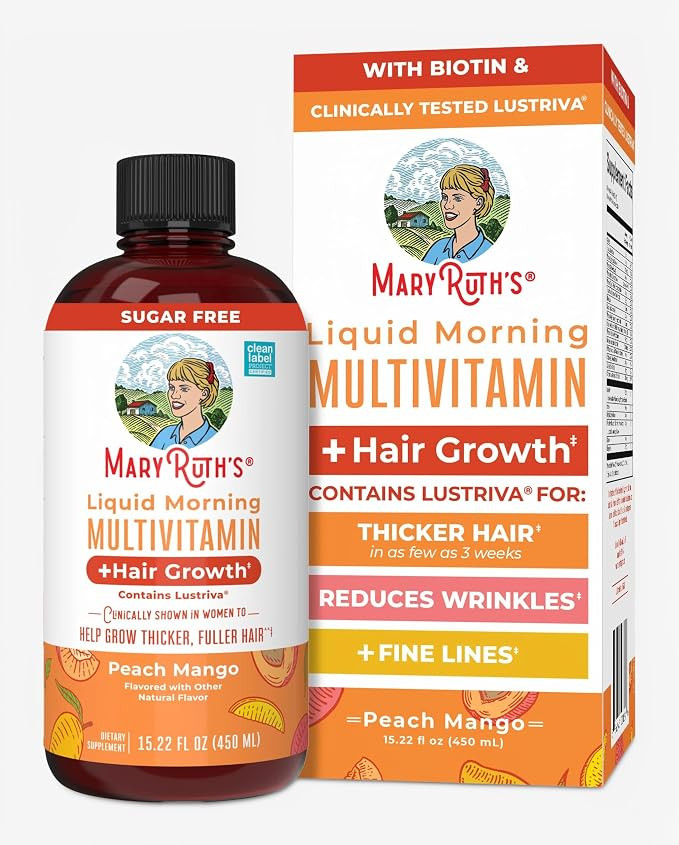 MARYRUTH'S Liquid Multivitamin + Hair Growth, Clinically Thicker Hair, 15oz | Amazon (US)