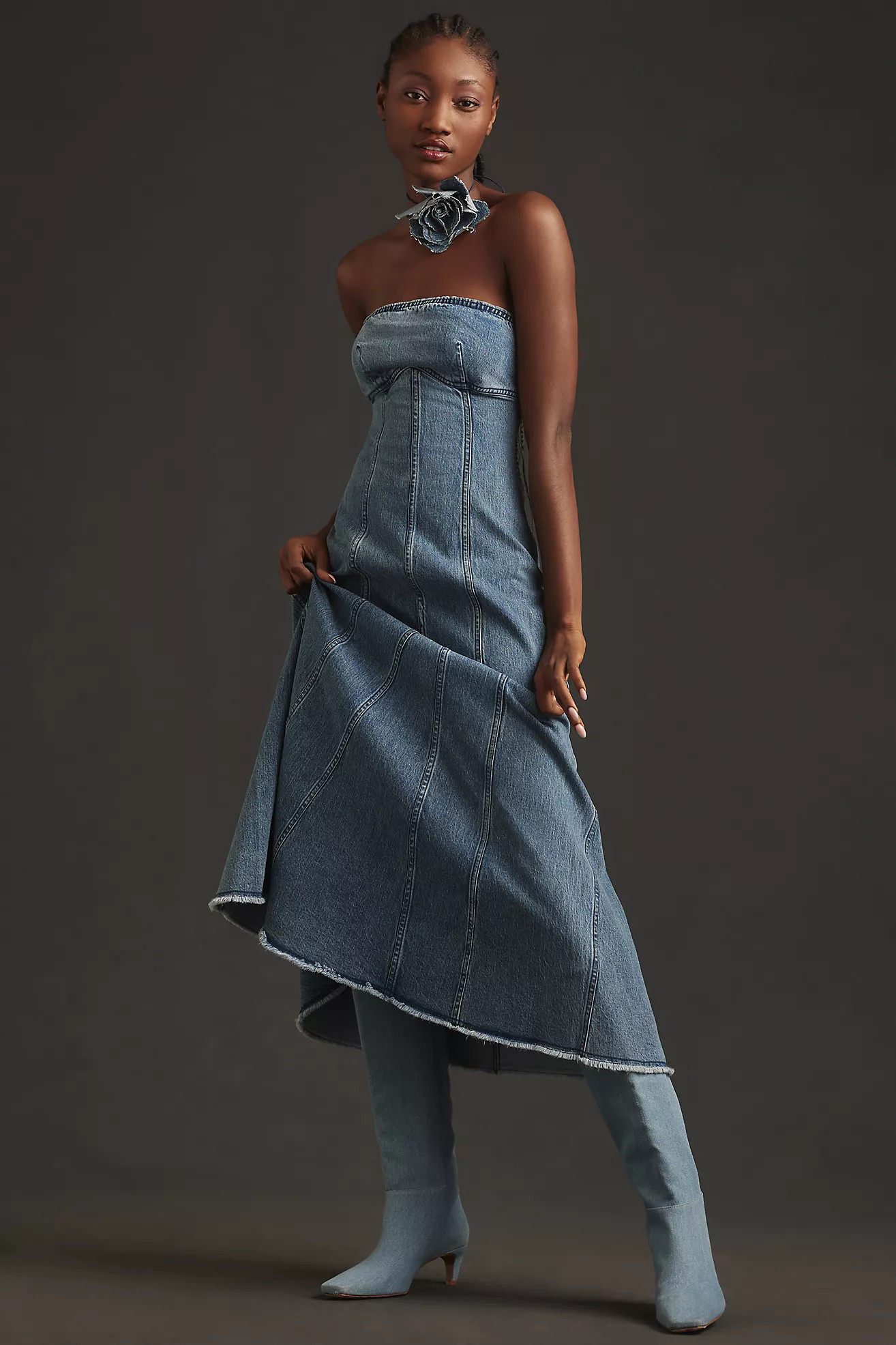 Pilcro Icon Fluted Midi Dress | Anthropologie (US)