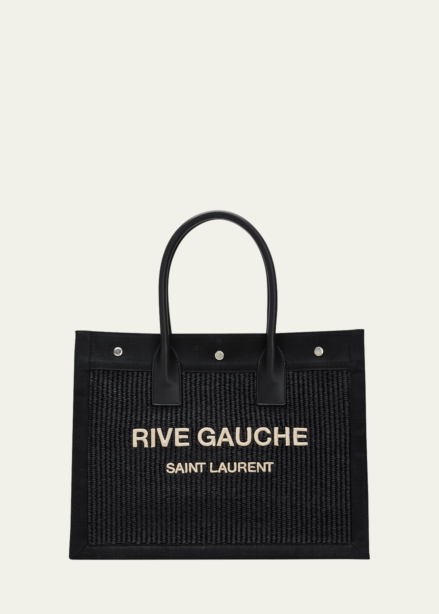 Saint Laurent Rive Gauche Small Tote Bag in Raffia | Bergdorf Goodman
