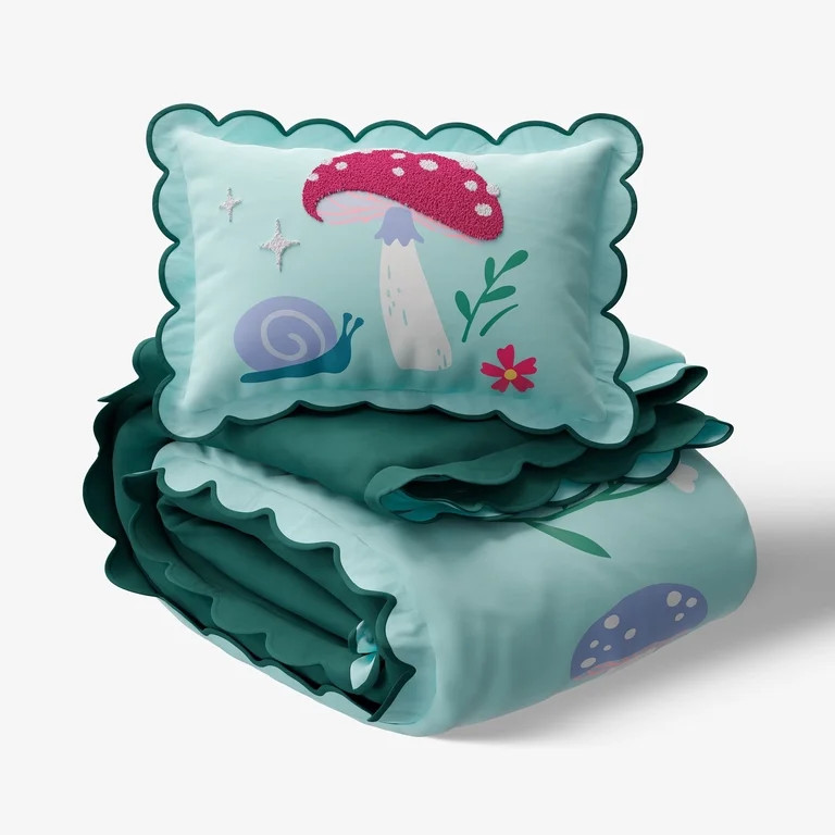 Mainstays Kids Textured Fairy Garden Comforter Set, Twin, 2 Pieces | Walmart (US)