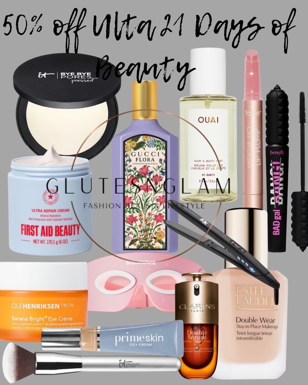 Ulta 22 days of beauty 50% off deals, beauty deals, Ulta beauty, skincare, Gucci perfume, anti aging tools.

#LTKBeauty #LTKSaleAlert #LTKselfcare