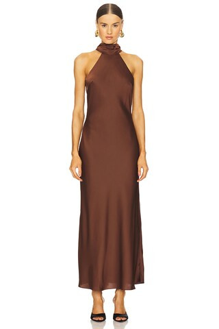 NICHOLAS Trina Midi Dress in Coffee from Revolve.com | Revolve Clothing (Global)