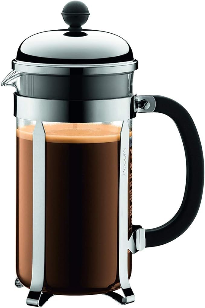 Bodum 1928-16US4 Chambord French Press Coffee Maker, 1 Liter, 34 Ounce, Chrome | Amazon (US)