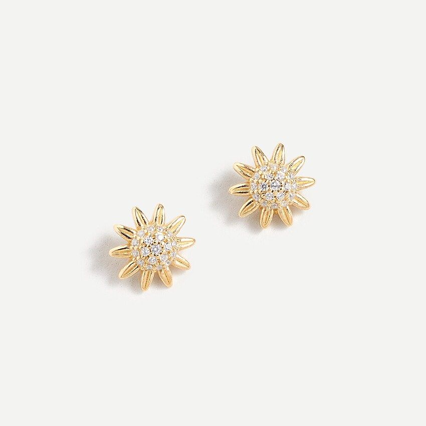 Demi-fine 14k gold-plated sunflower earrings | J.Crew US