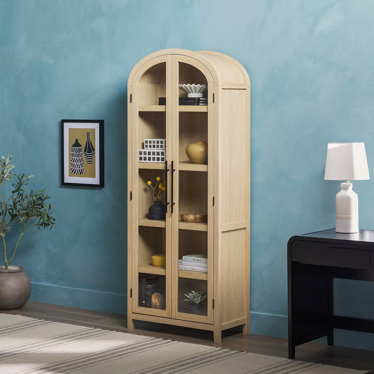 Saracina Home 76" 5 Shelf Arched Bookcase Cabinet | Target