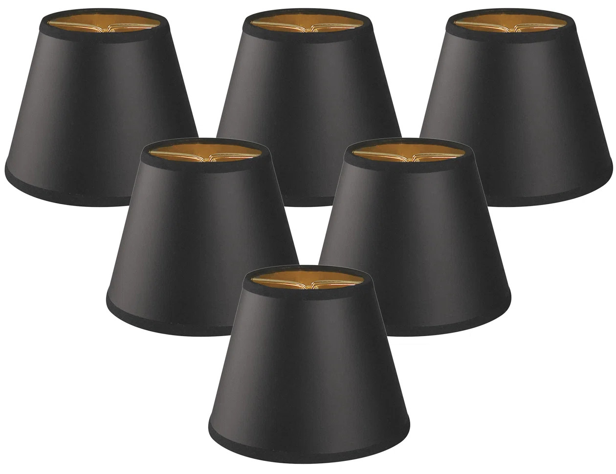 5.5" H Silk/Shantung Empire Candelabra shade ( Clip on ) in Black/Gold | Wayfair North America