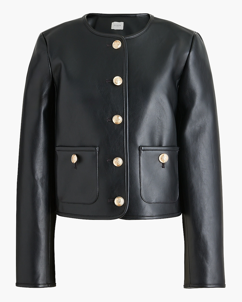 Patch pocket faux-leather lady jacket | J.Crew Factory