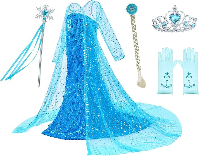 Luxury Princess Dress Costumes With Shining Long Cape Girls Birthday Party | Amazon (US)