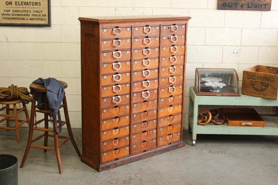 Pick up Only: C1878 Antique Victorian 36-drawer Solid Oak File | Etsy Canada | Etsy (CAD)