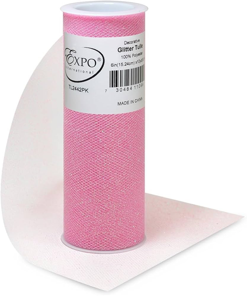 Expo International Decorative Glitter Tulle, Roll/Spool of 6” X 10 Yards, Lightweight Polyester... | Amazon (US)