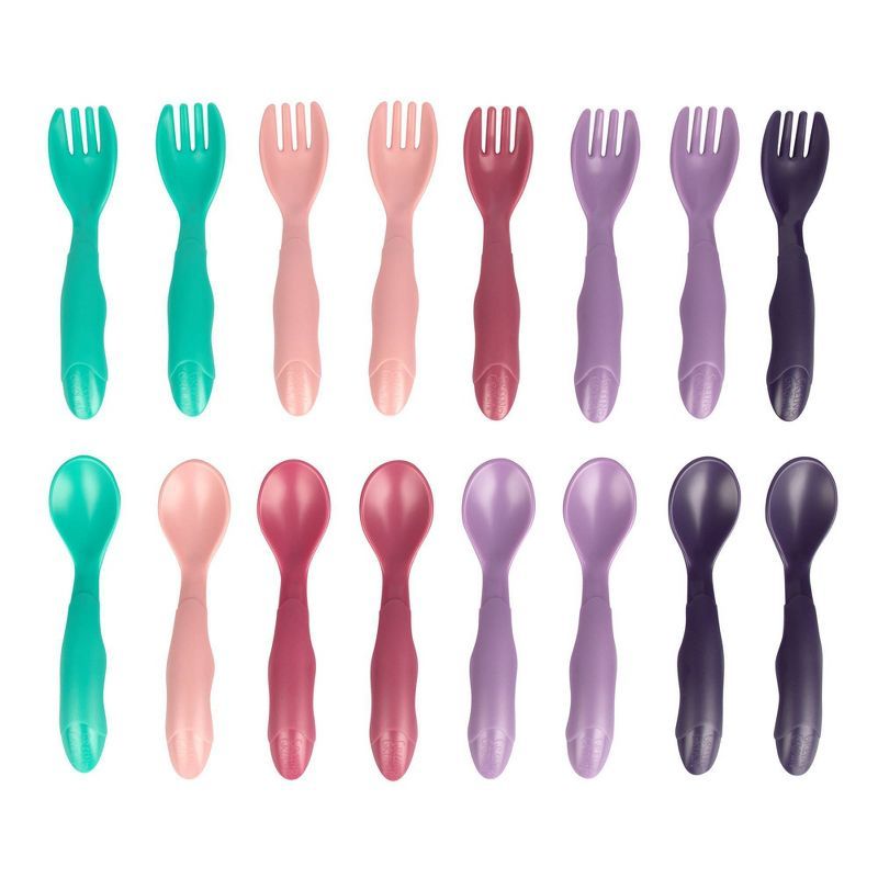The First Years GreenGrown Reusable Flatware - Toddler Forks & Spoons - Pink - 16pk | Target