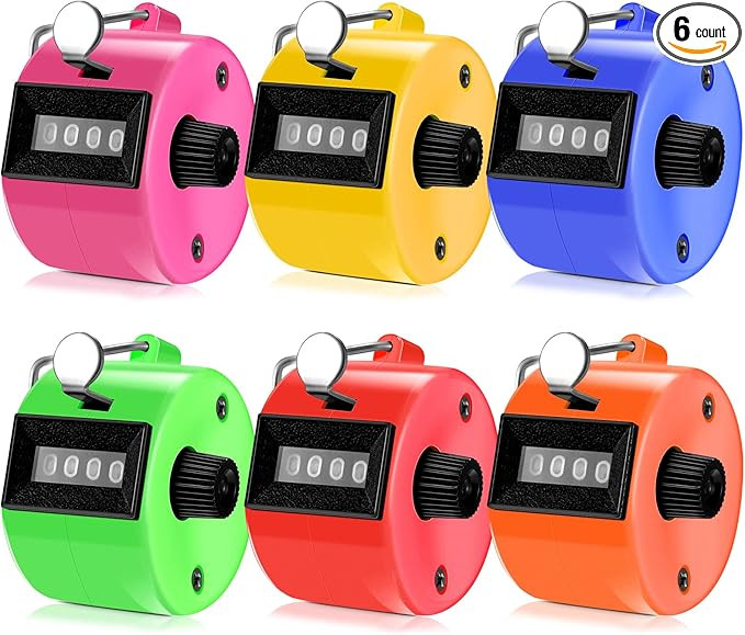 TOODOO 6 Pack Hand Tally Counter 4 Digit Mechanical Palm Clicker Plastic Hand Held Counter Clicke... | Amazon (US)