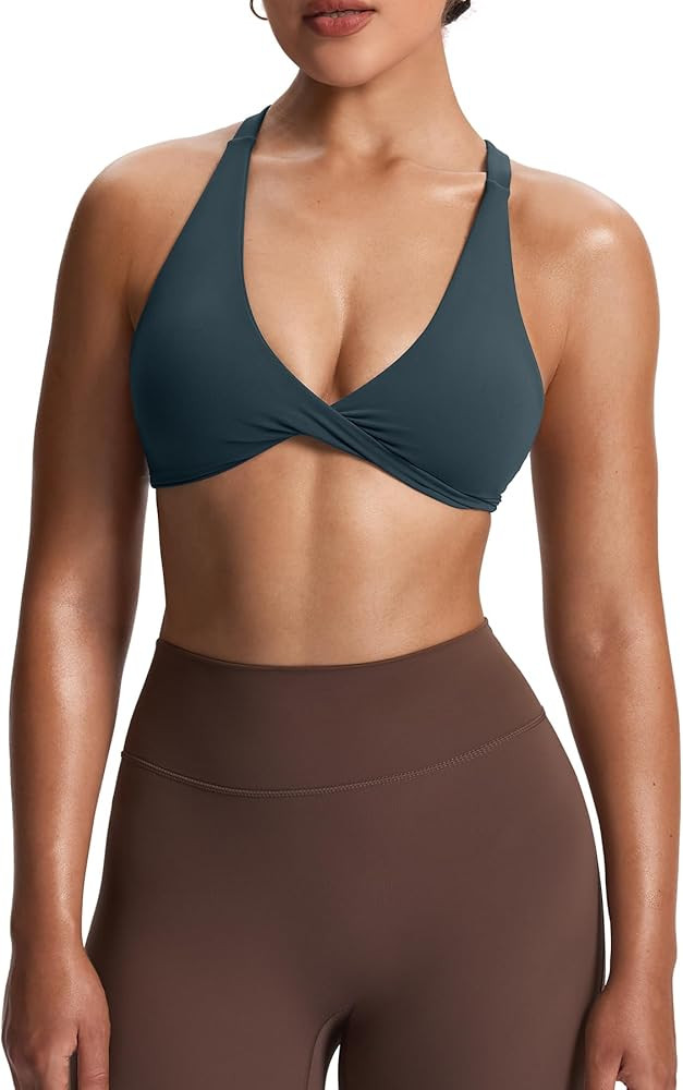 Aoxjox Women's Workout Sports Bras Fitness Satara Low Impact Bra Yoga Crop Tank | Amazon (US)
