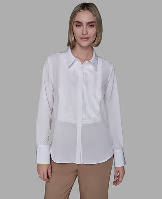 KARL LAGERFELD PARIS Women's Long Sleeve Top - Macy's | Macy's
