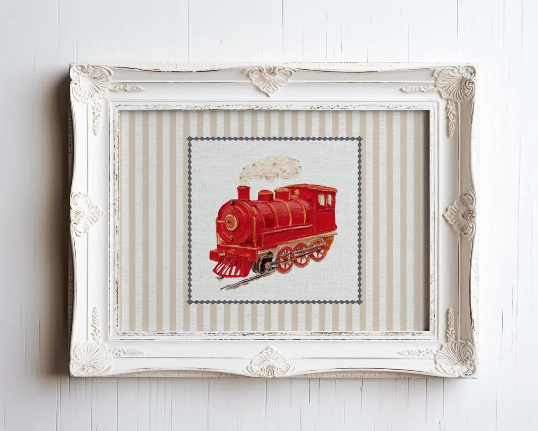 Vintage Train Picture, Retro Boy Nursery Art, Set of Three Prints, Bus Poster, Aeroplane Print, A... | Etsy (US)