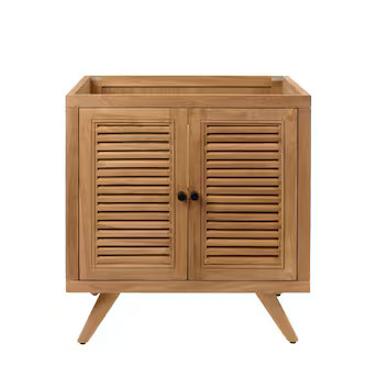 Avanity Harper 30-in Natural Teak Bathroom Vanity Base Cabinet without Top | Lowe's