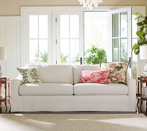 York Square Arm Slipcovered Sofa | Pottery Barn (US)