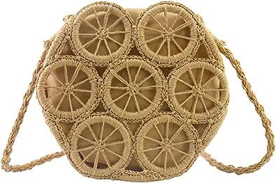 Bausweety Women Straw Crossbody Purse Summer Beach Handwoven Cute Straw Shoulder Bag | Amazon (US)