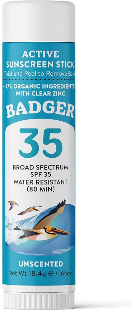 Badger Face Sunscreen Stick SPF 35 with Mineral Zinc Oxide, Travel Size, 97% Organic Ingredients,... | Amazon (US)