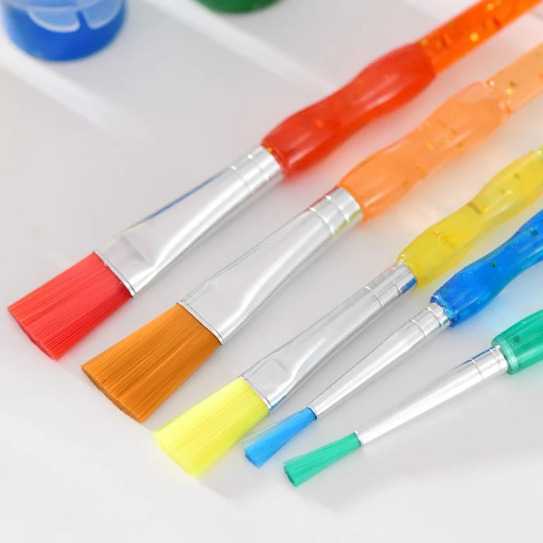 Hello Hobby Assorted Shape Synthetic Bristle Art Brushes (5 Pack), Age Group 3+ | Walmart (US)