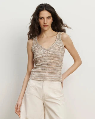 Veronica Beard Selwyn Knit Tank Top Beige Multi | Veronica Beard