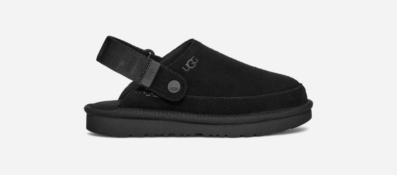 UGG® Kids' Goldenstar Clog Suede Shoes in Black, Size 4K | UGG (US)