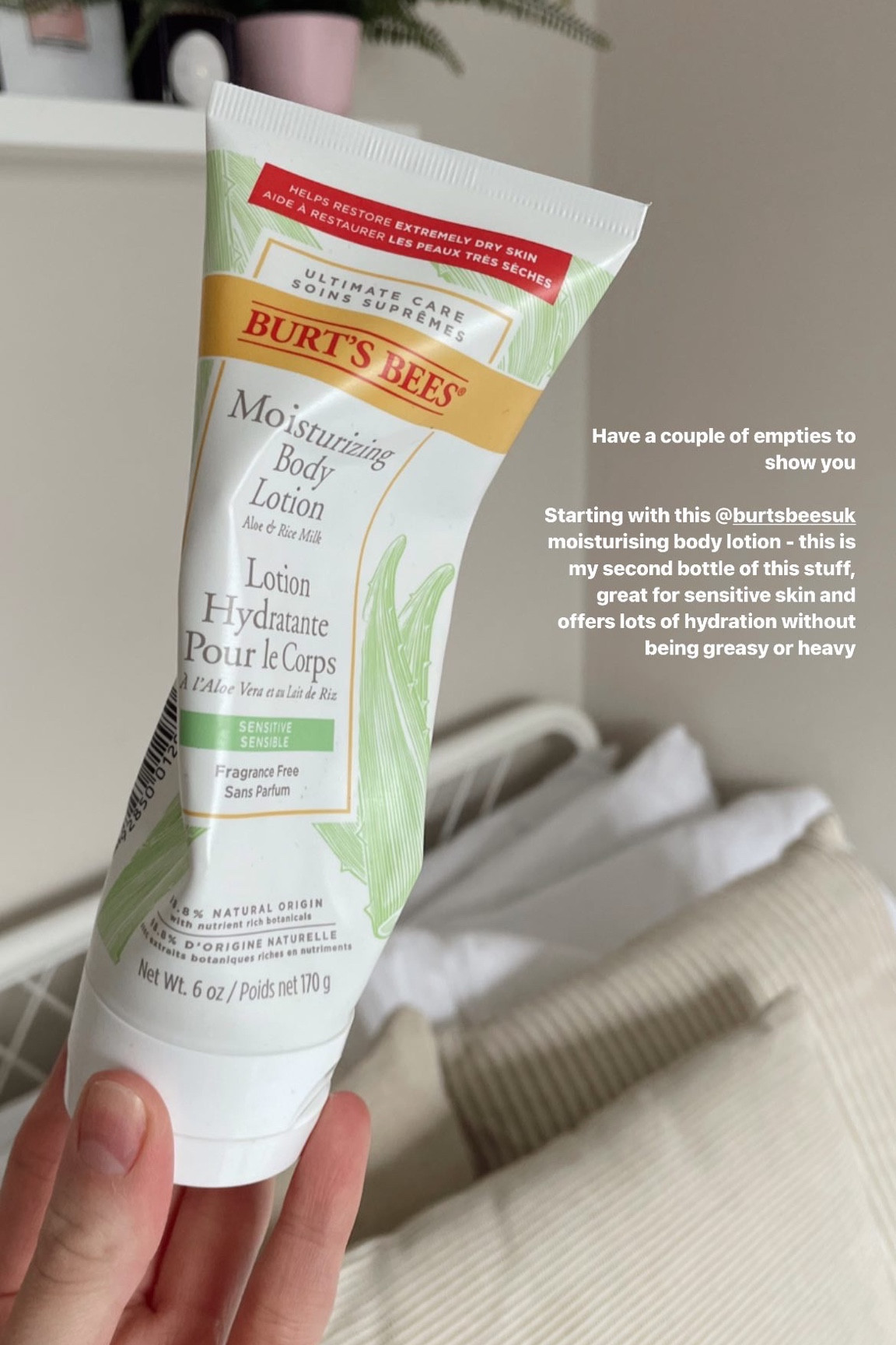 Hydrating body lotion for sensitive skin from Burts Bees 

#LTKunder50 #LTKGiftGuide #LTKbeauty