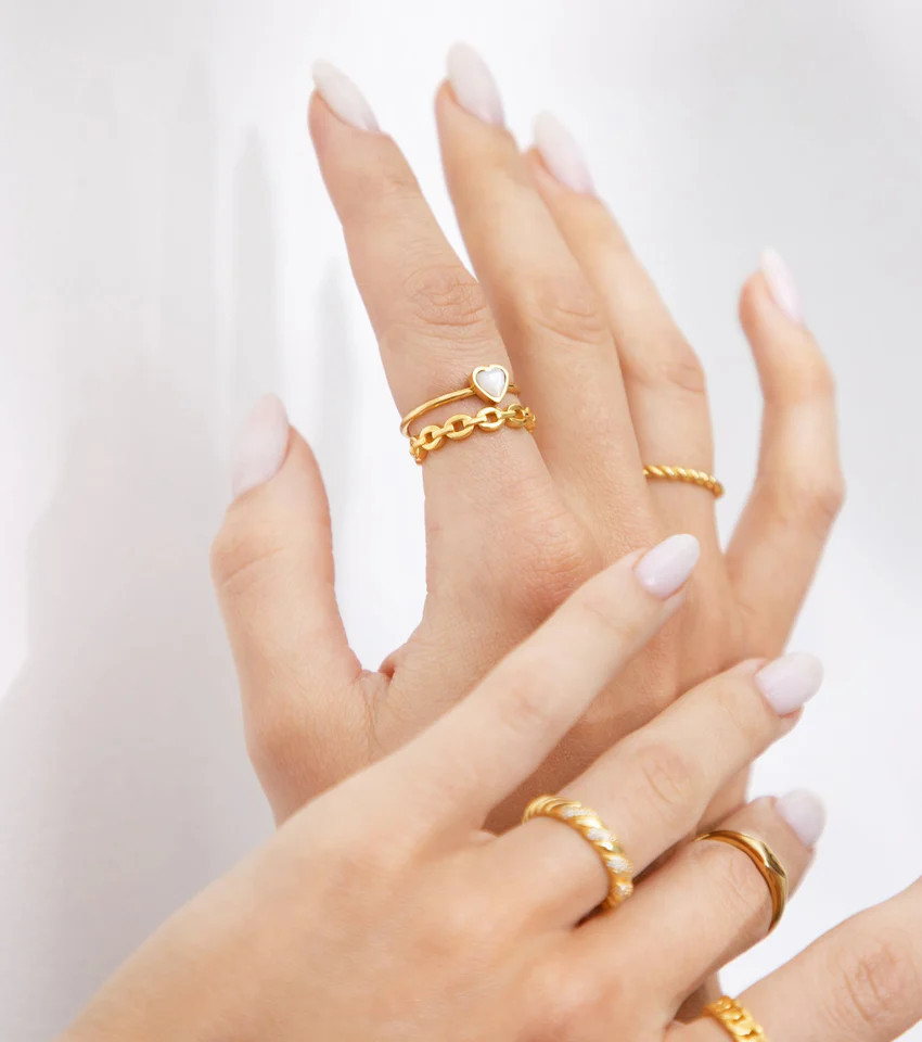 Mini Heart Birthstone Ring (Gold) | Abbott Lyon