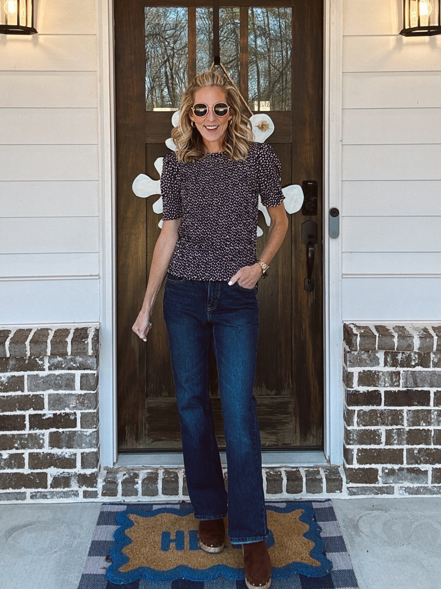 Freshen up your everyday wardrobe with this time and true smocked top. It’s $20. Thoughtful design designed with a mock bodice that creates a flattering slim fit, wearing a size extra small parrot with your favorite pair of Walmart jeans skirt or short shorts. 

Walmart style, Walmart, fashion, Walmart, everyday style 

#LTKootd #LTKOver40 #LTKWorkwear