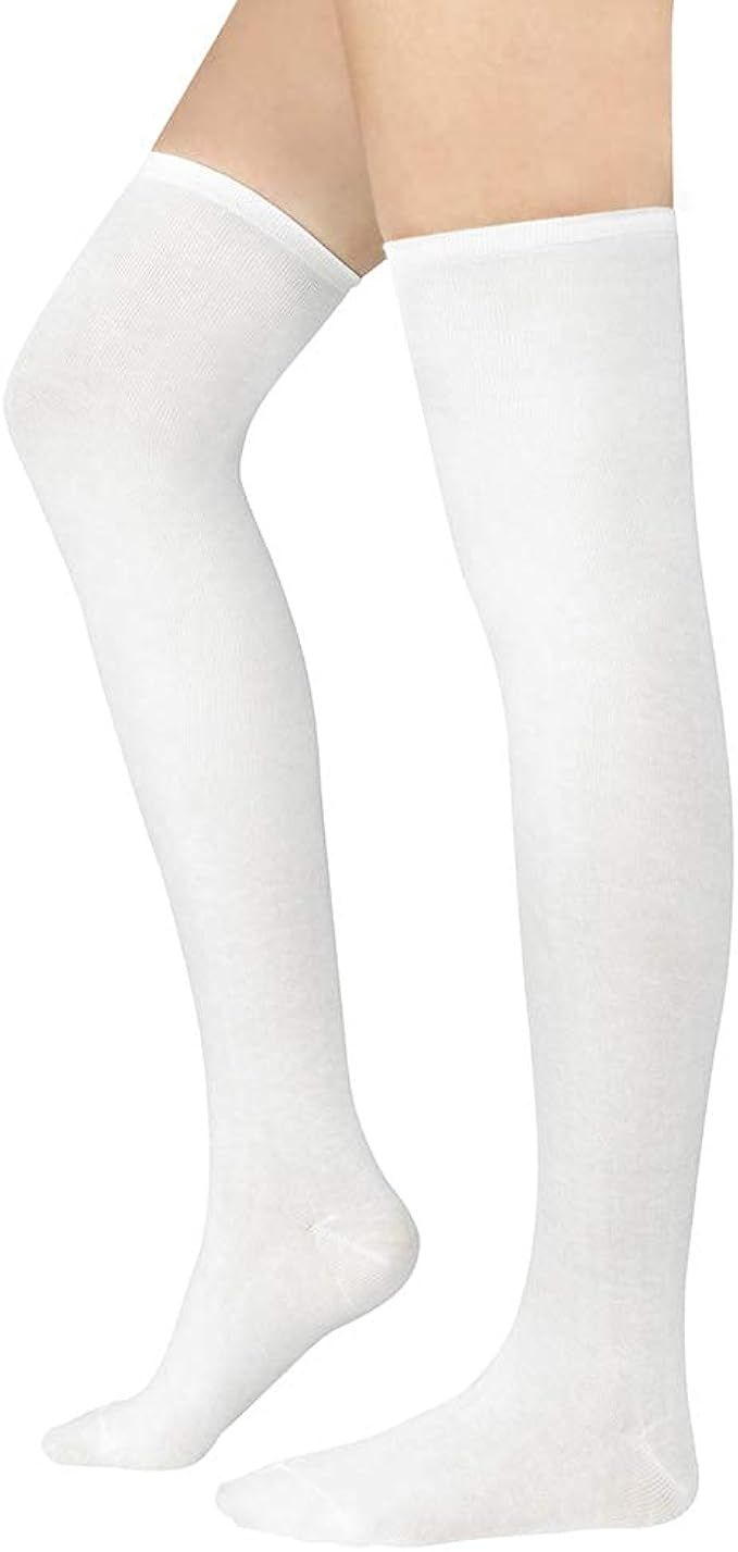 Womens Knee High Socks Long Warm Thigh High Socks for Cosplay Athletic Striped Socks High Stockin... | Amazon (US)