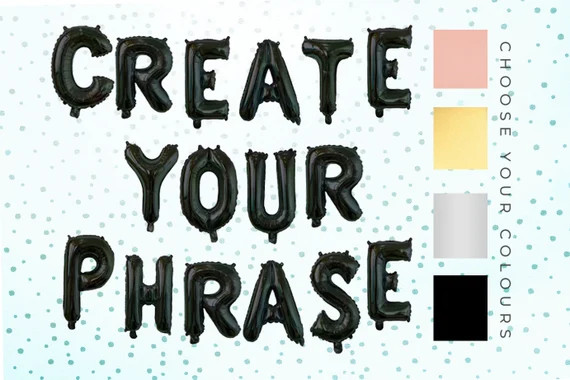 16" BLACK letter/number balloons - create your balloon banner -  foil balloon - letter balloons -... | Etsy (US)