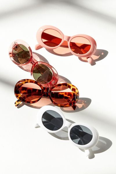 Venice Oval Sunglasses - Pink at Urban Outfitters | Urban Outfitters (US and RoW)