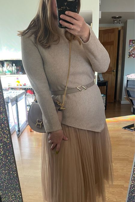This Goelia set is just gorgeous! 
Sweater runs a bit tight - size up! 
Tulle skirt is absolutely perfect, and the belt is good quality too.
Amazing price on my Chloe bag! 

#LTKfindsunder100 #LTKsalealert #LTKmidsize