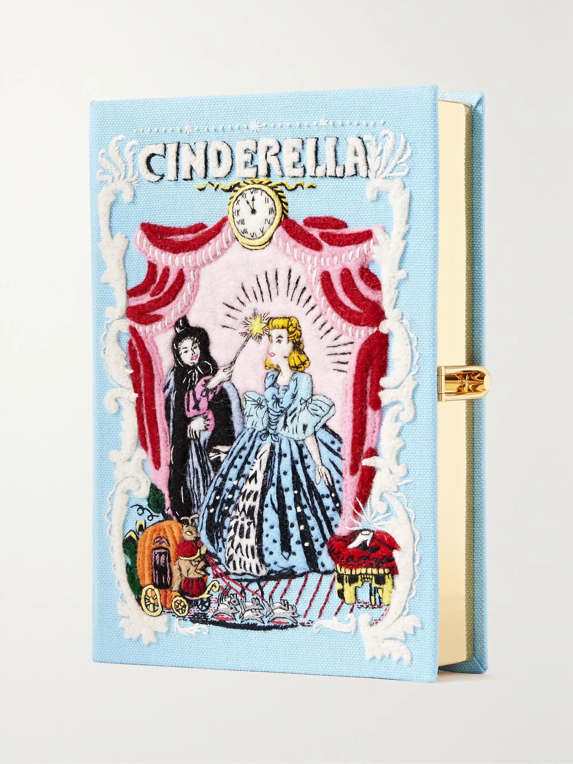 Cinderella embroidered appliquéd canvas clutch | NET-A-PORTER (UK & EU)