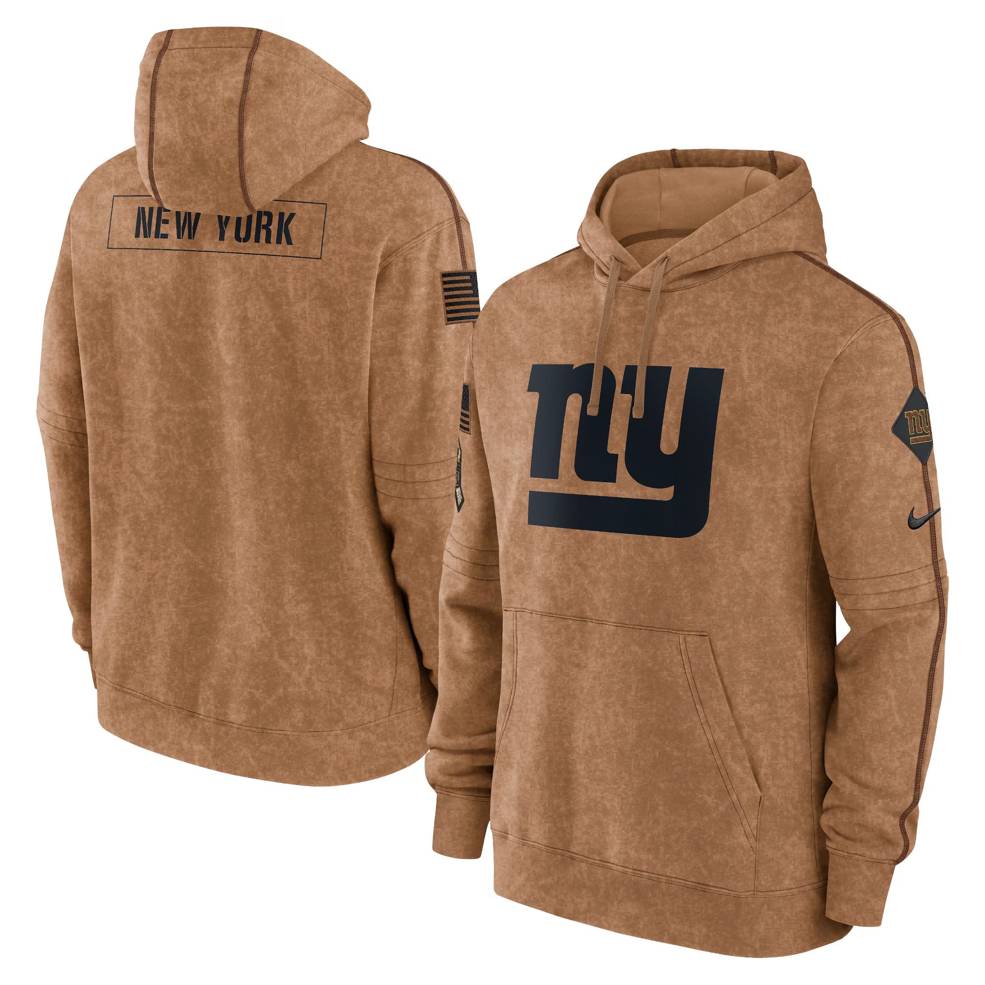 Men's New York Giants  Nike Brown 2023 Salute To Service Club Pullover Hoodie | NFL Shop