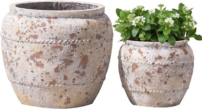 Yundu Concrete Planter Set of 2, The planters for Indoor Plants, 12.5 & 8.5 inch pots for Plants,... | Amazon (US)