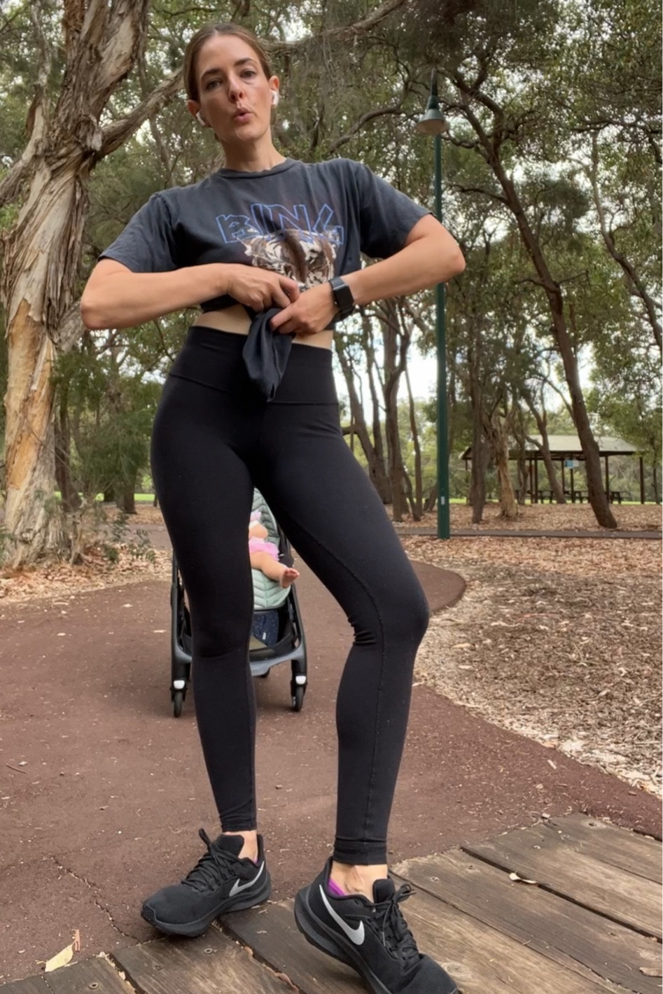 The best leggings ever by Alo Yoga and classic graphic tee by Anine Bing for my Mama go-to walking outfit. I wear each in xs. 

#LTKaustralia #LTKstyletip #LTKfit