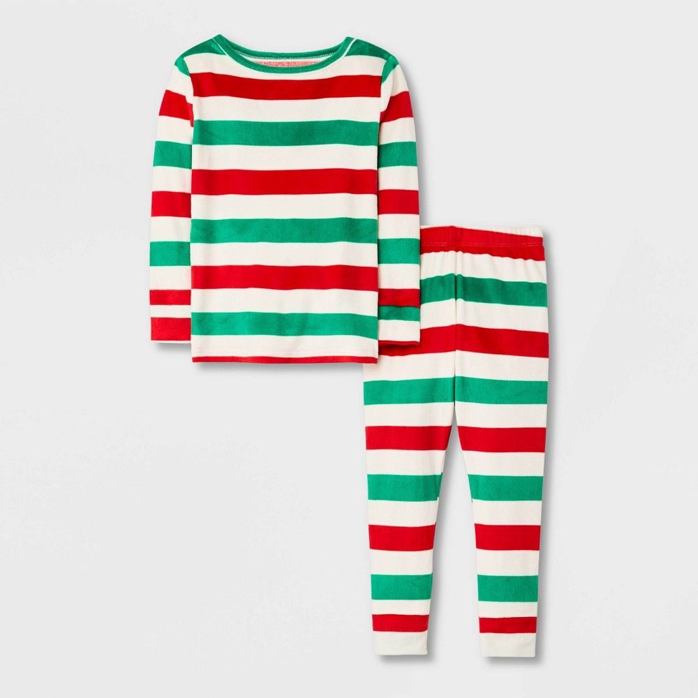 Toddler Boys' Striped Pajama Set - Cat & Jack 5T, White | Target