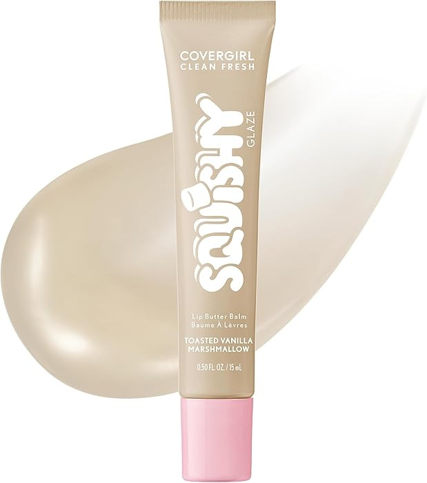 COVERGIRL Clean Fresh Squishy Glaze™ Lip Butter Balm, Flavored, Non-Sticky, with Vitamin E & Sh... | Amazon (US)