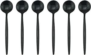 Gugrida 6-Piece Tea spoons 18/10 Stainless Steel Luxury Mirror Polished Black Colorful Coffee Spo... | Amazon (US)