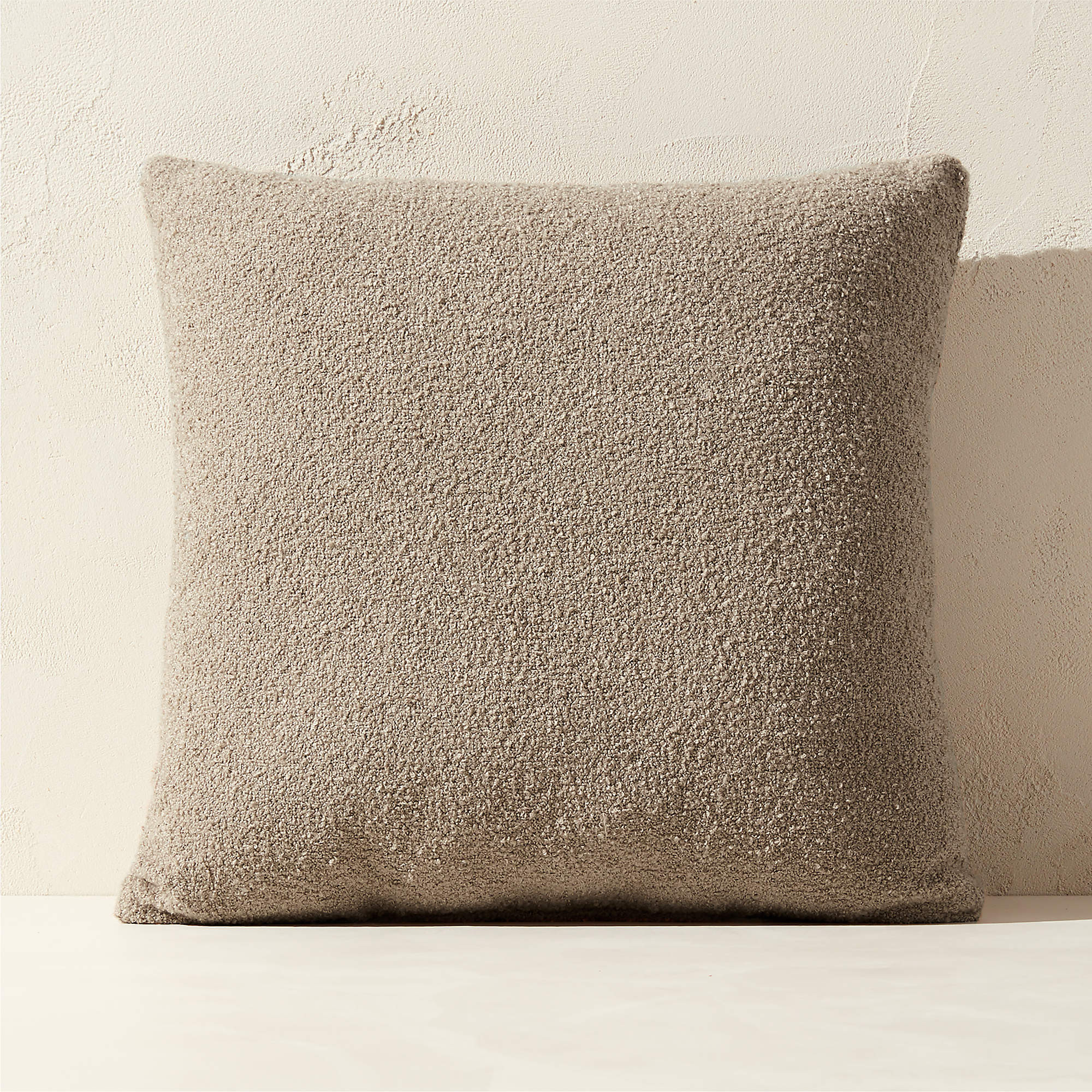 Silves Light Brown Boucle Outdoor Throw Pillow 20''x20" + Reviews | CB2 | CB2