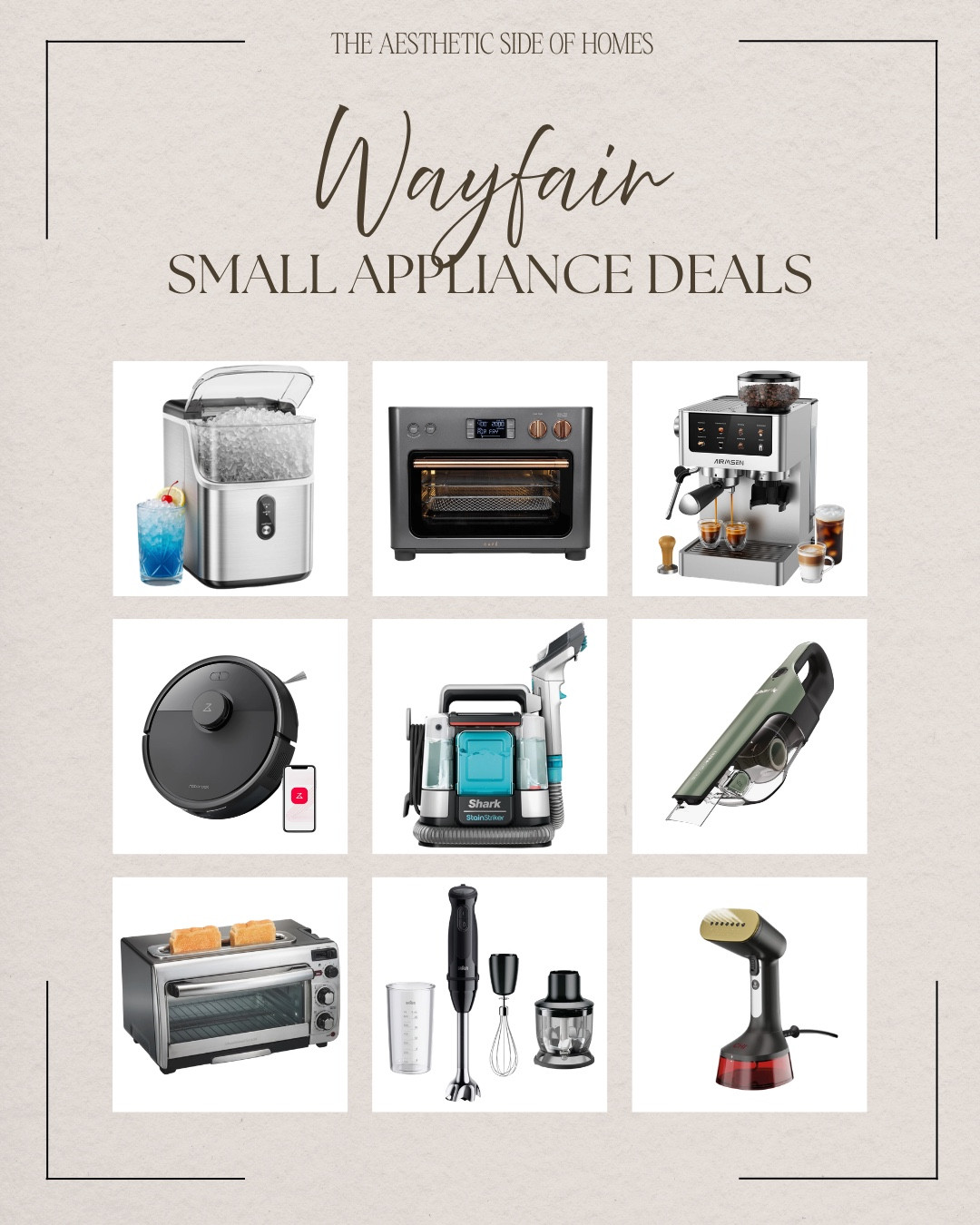 Wayfair small appliance deals!

Deal alert, home deals, sale alert, home sale, home gadget deals

#LTKHome #LTKSaleAlert #LTKSeasonal