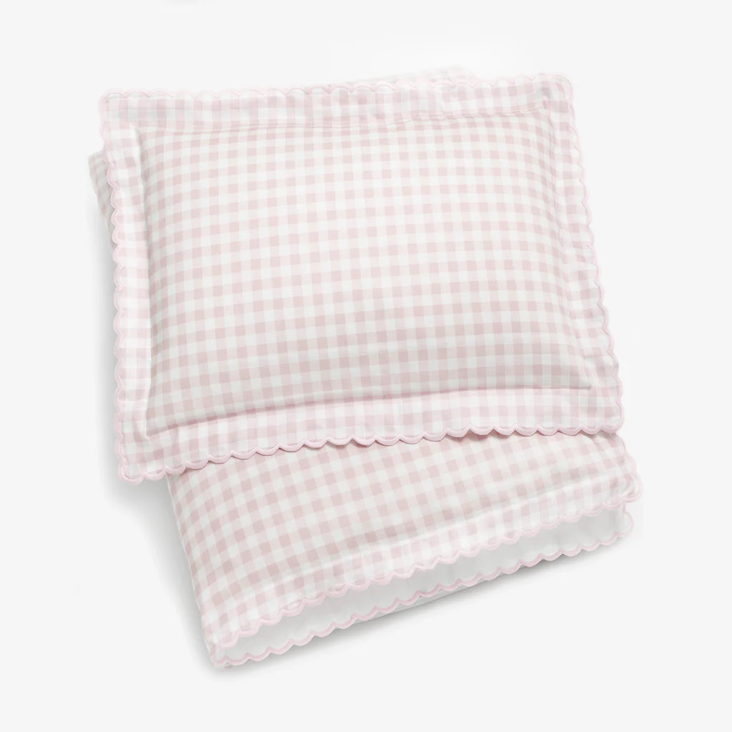Picnic Gingham Toddler Duvet - Pink | Gooselings