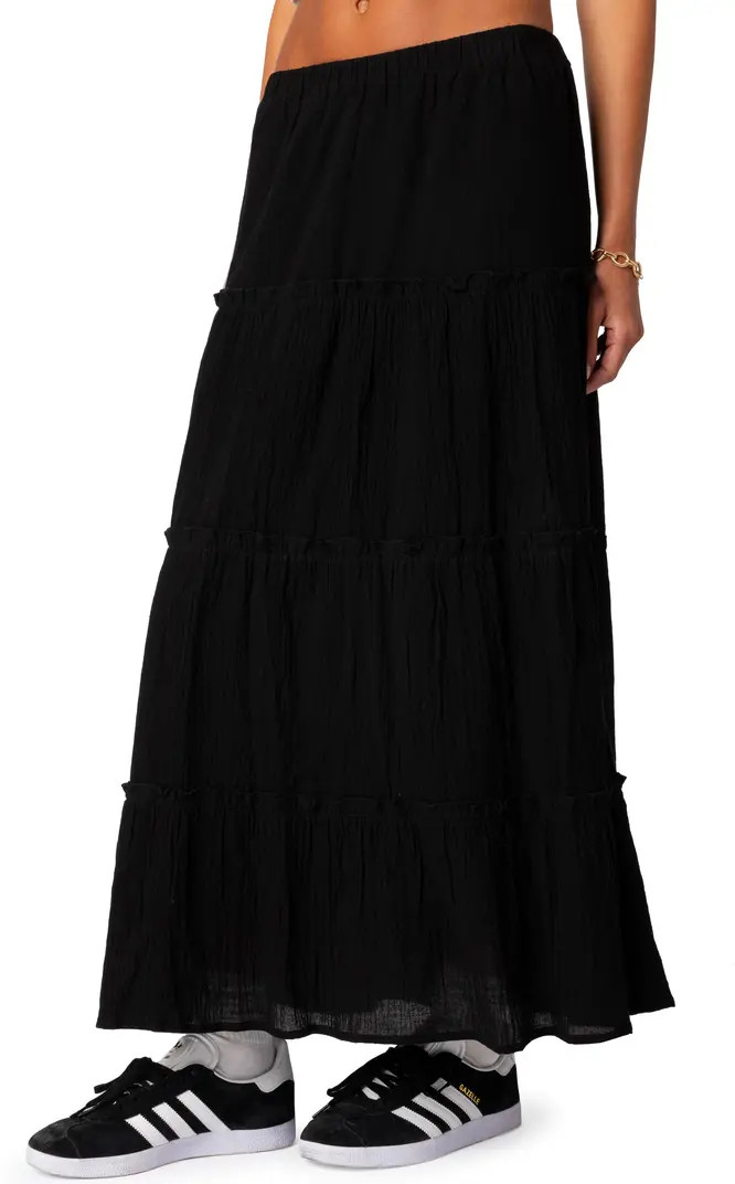 EDIKTED Tiered Cotton Maxi Skirt | Nordstrom | Nordstrom