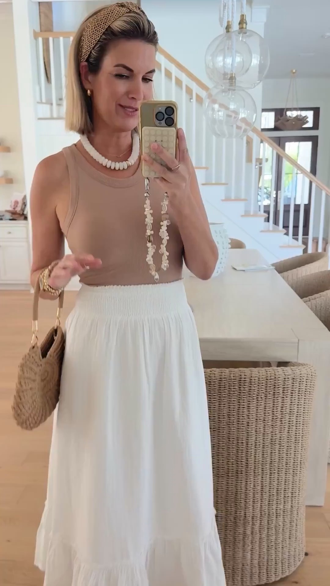 Summer date night outfit.  Small skirt. Small bra tank. Jelly sandals true to size.

#LTKootd #LTKOver40 #LTKTall