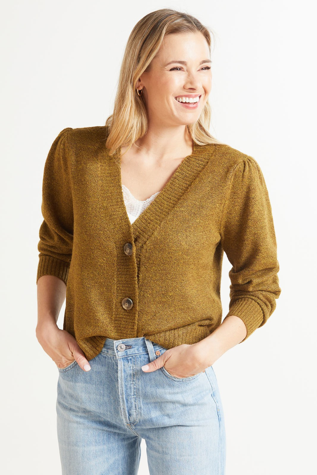 ALLISON JOY Casey Puff Cardigan | EVEREVE | Evereve