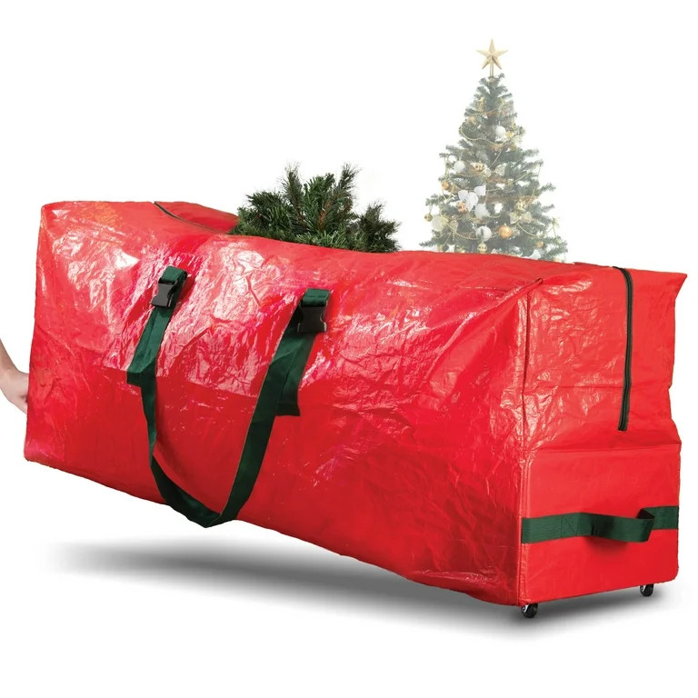 Rolling Large Christmas Tree Storage Bag - Fits Upto 7.5 ft. Artificial Disassembled Trees - Tear... | Walmart (US)