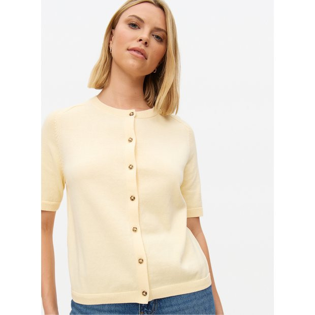 Light Yellow Raglan Short Sleeve Cardigan 8 | Tu Clothing